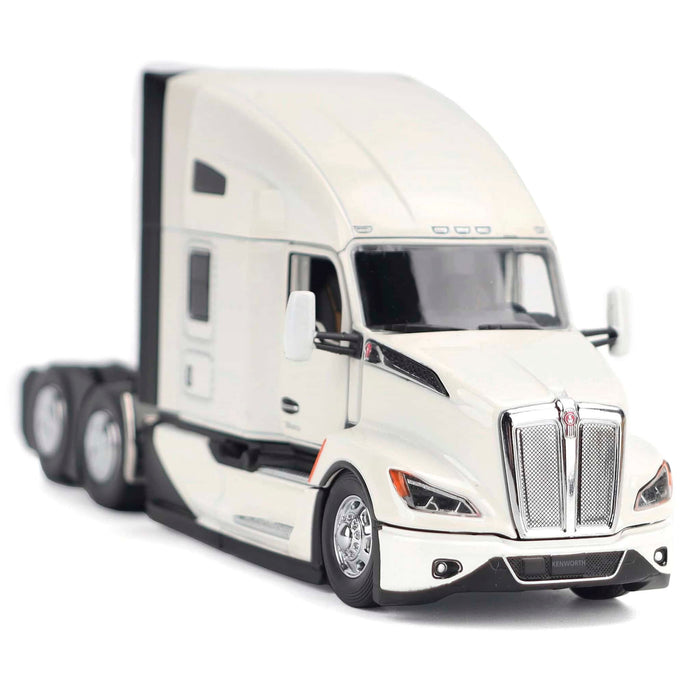 1/50 Pearl White Kenworth T680 76in High-Roof Sleeper Cab Tandem Tractor by Diecast Masters