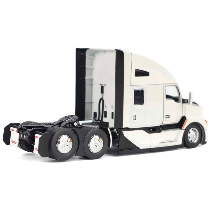 1/50 Pearl White Kenworth T680 76in High-Roof Sleeper Cab Tandem Tractor by Diecast Masters