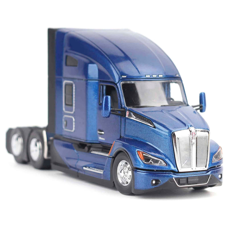 1/50 Cerulean Blue Kenworth T680 76in High-Roof Sleeper Cab Tandem Tractor by Diecast Masters