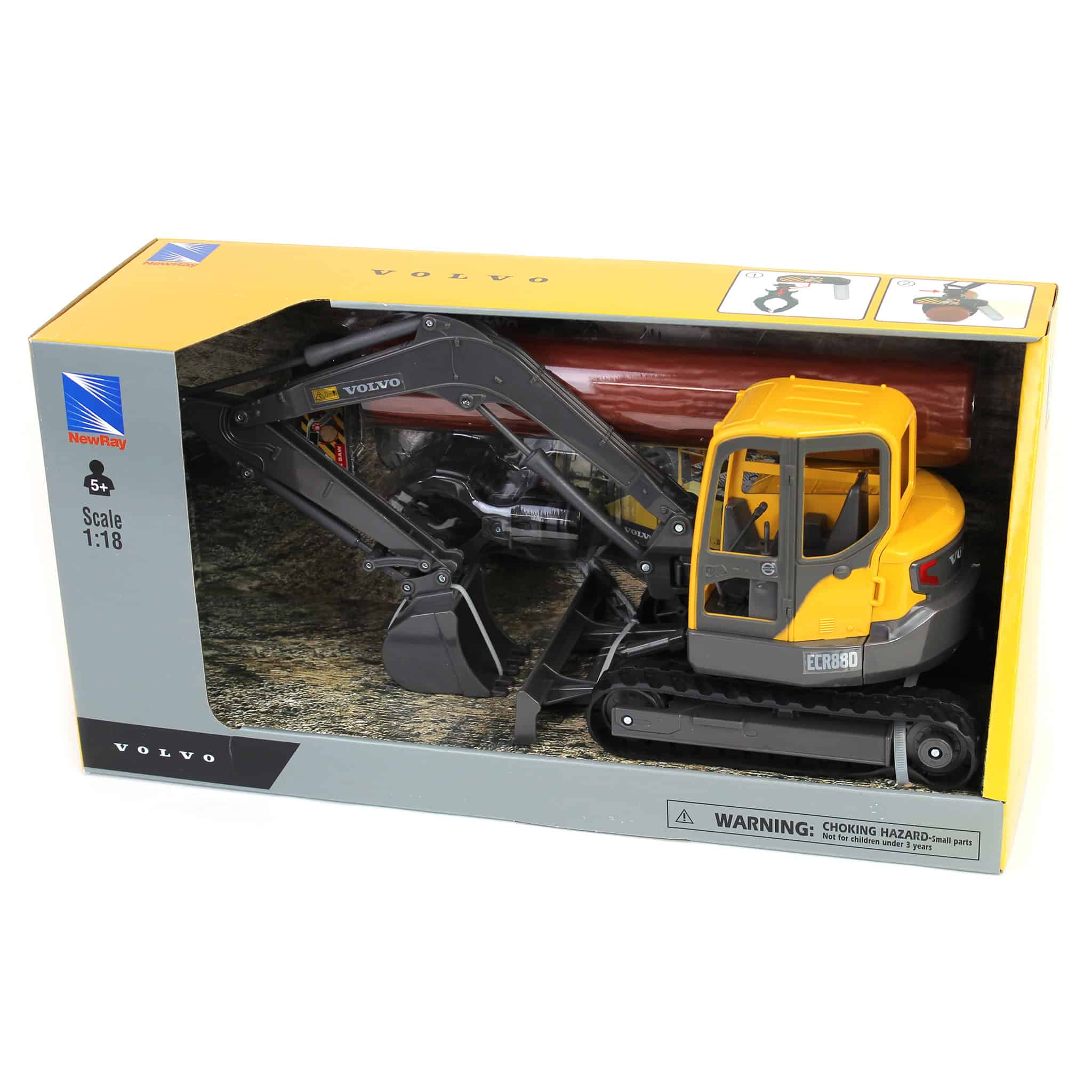 1/18 Volvo ECR88D Excavator with Interchangeable Parts — Outback Toys
