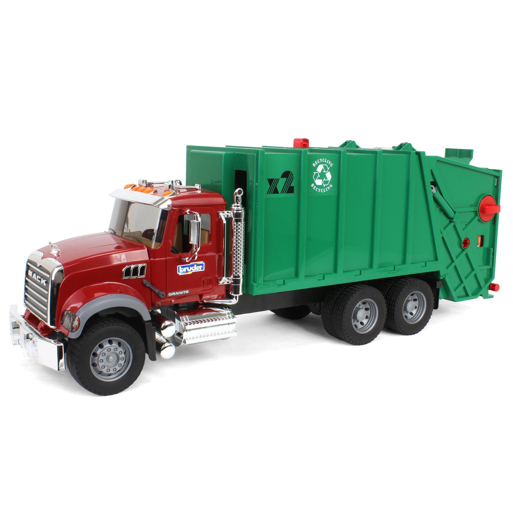 Bruder MACK Granite ゴミ収集車 ミニカー 1/16 MACK Granite Rear Loading Garbage Truck by Bruder — Outback Toys