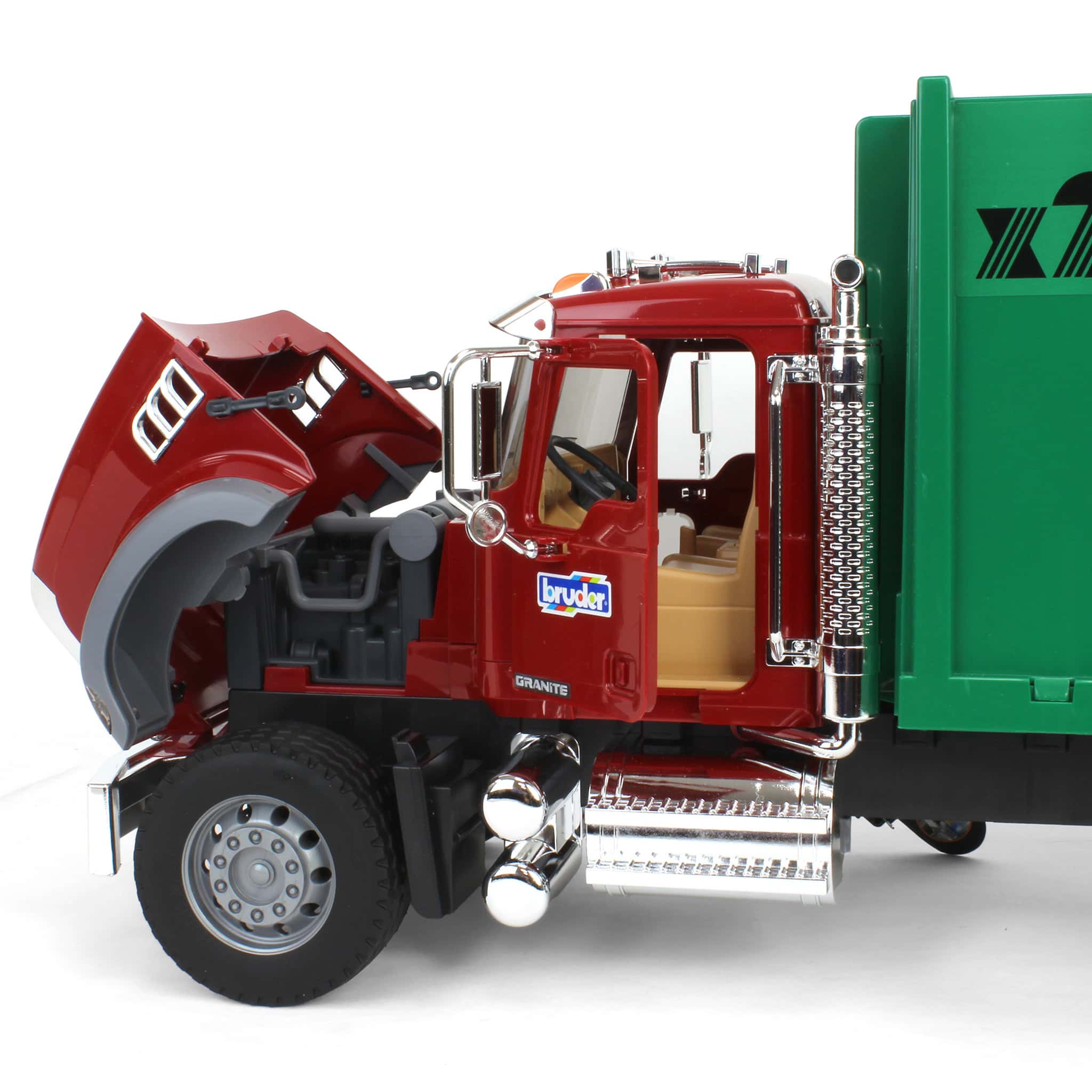 1/16 MACK Granite Rear Loading Garbage Truck by Bruder — Outback Toys