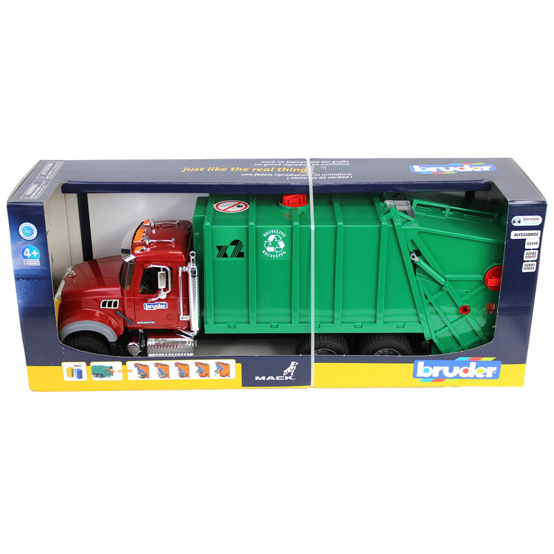 1/16 MACK Granite Rear Loading Garbage Truck by Bruder
