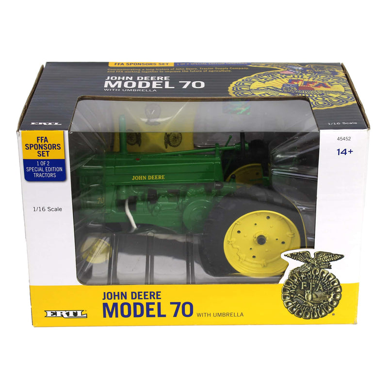 1/16 John Deere 70 Narrow Front Tractor with Umbrella by ERTL, FFA Sponsors Set Special Edition