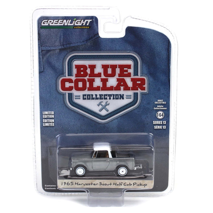 Raw Chase Unit ~ 1/64 1965 Harvester Scout Half Cab Pickup, Aspen Green, Blue Collar Series 13