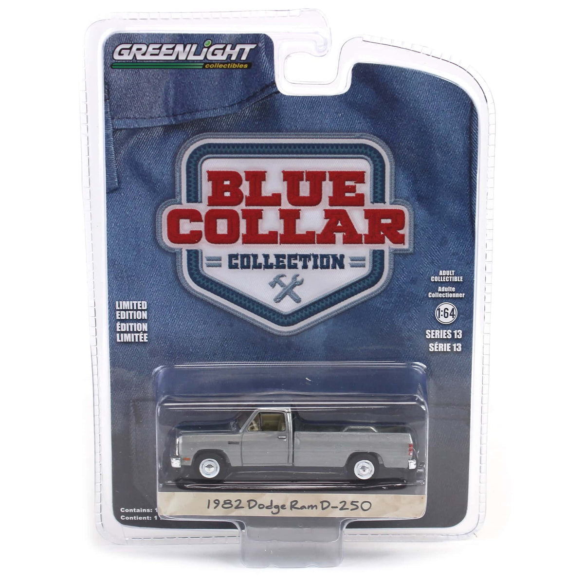 Raw Chase Unit ~ 1/64 1982 Dodge Ram D-250, DOT Orange, Blue