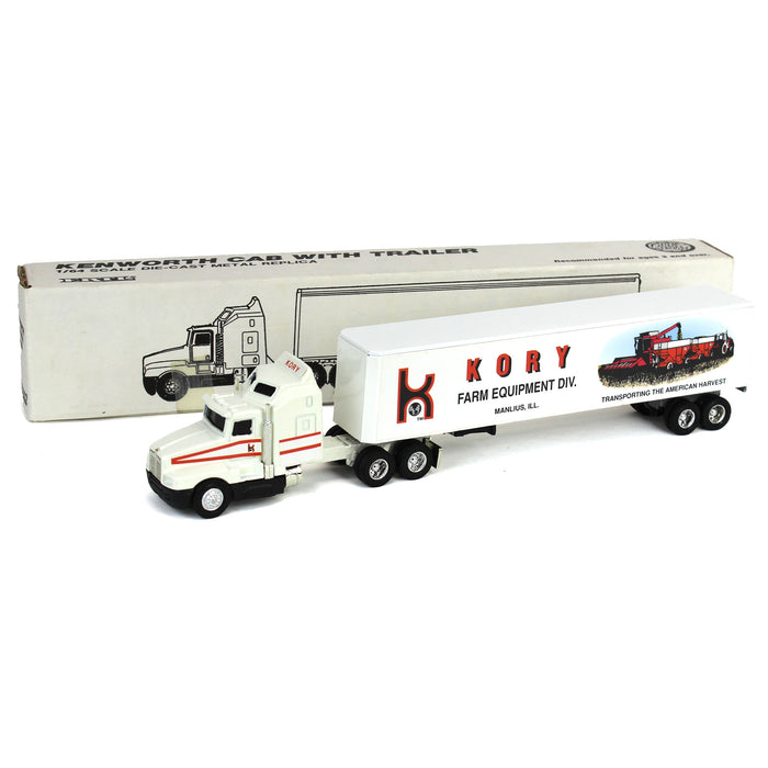 1/64 Kenworth T600A Semi Truck with Kory Farm Equipment "Transporting The American Harvest" Box Trailer by ERTL