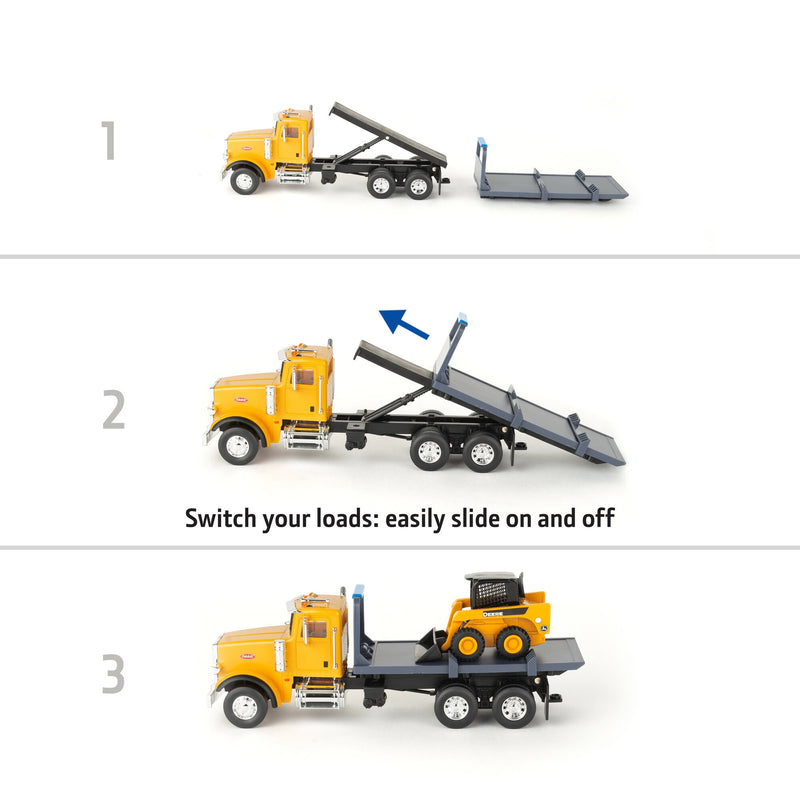 1/32 Switch 'n Load 19-Piece Construction Set with Peterbilt Truck & John Deere Skid Steer