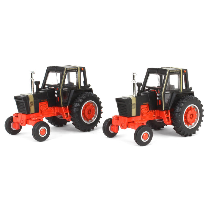 (B&D) 1/64 Case 970 & 1070 Agri King Black Knight Tractors Set, ERTL Prestige Collection - Damaged Box