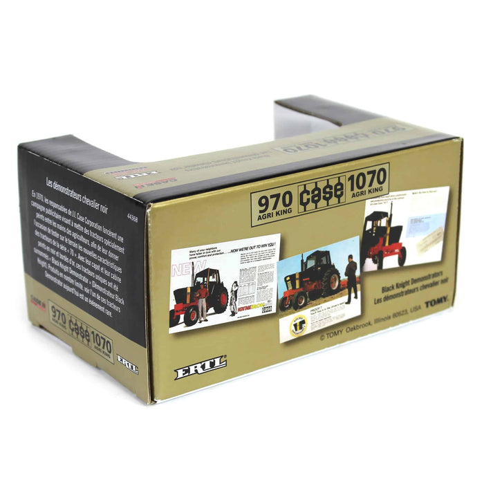 (B&D) 1/64 Case 970 & 1070 Agri King Black Knight Tractors Set, ERTL Prestige Collection - Damaged Box