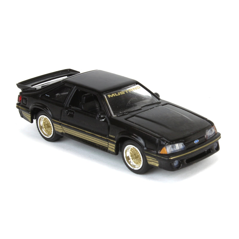 1/64 1988 Ford Mustang SLN with Gold Decals & Rims, Black, LP Diecast Garage Exclusive