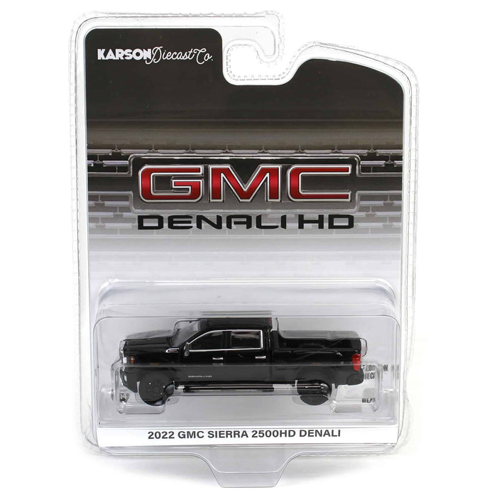 1/64 2022 GMC Sierra 2500 Denali, Onyx Black, Karson Diecast Exclusive