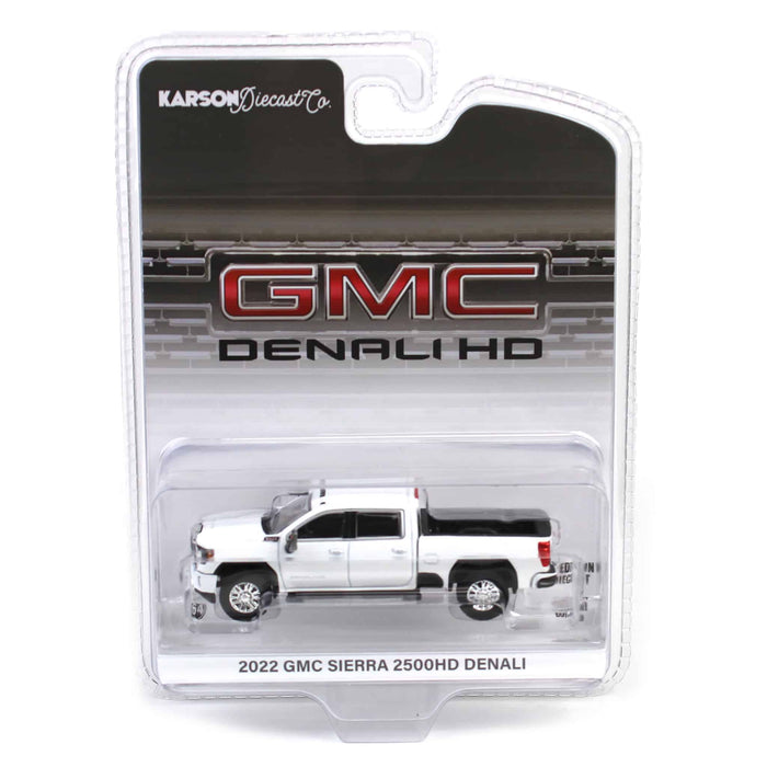 1/64 2022 GMC Sierra 2500 Denali, Summit White, Karson Diecast Exclusive