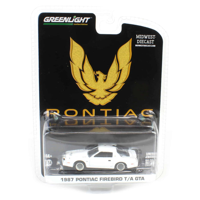 1/64 1987 Pontiac Firebird T/A GTA, White with Silver Rims, Midwest Diecast Exclusive