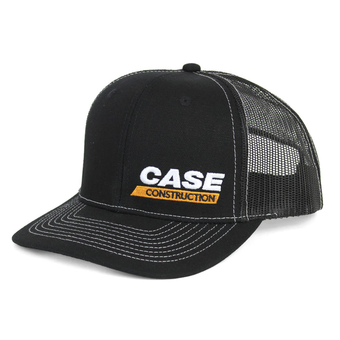 Case Construction Black Canvas Cap with Black Mesh Back