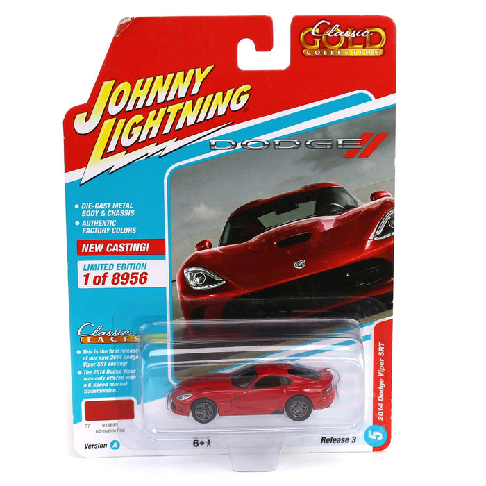 1/64 Johnny Lightning Classic Gold 2022 Release 3A - 2014 Dodge Viper, Adrenaline Red