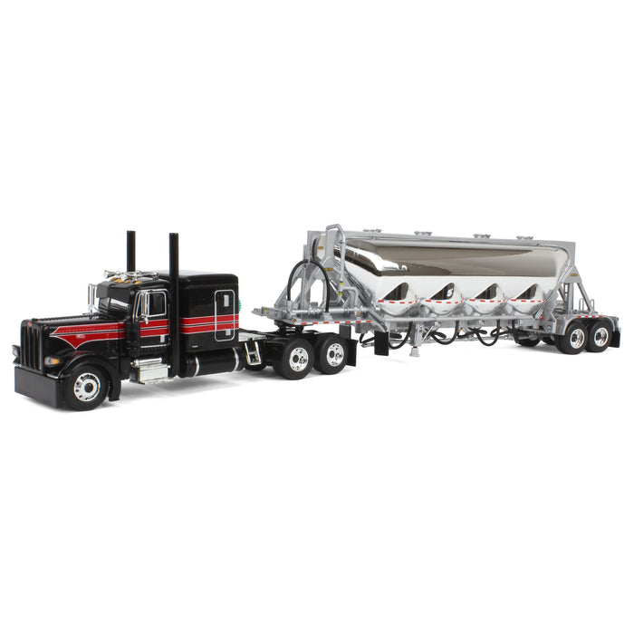 1/64 Black/Viper Red Peterbilt 389 with J&L Pneumatic Tank Trailer, DCP by First Gear