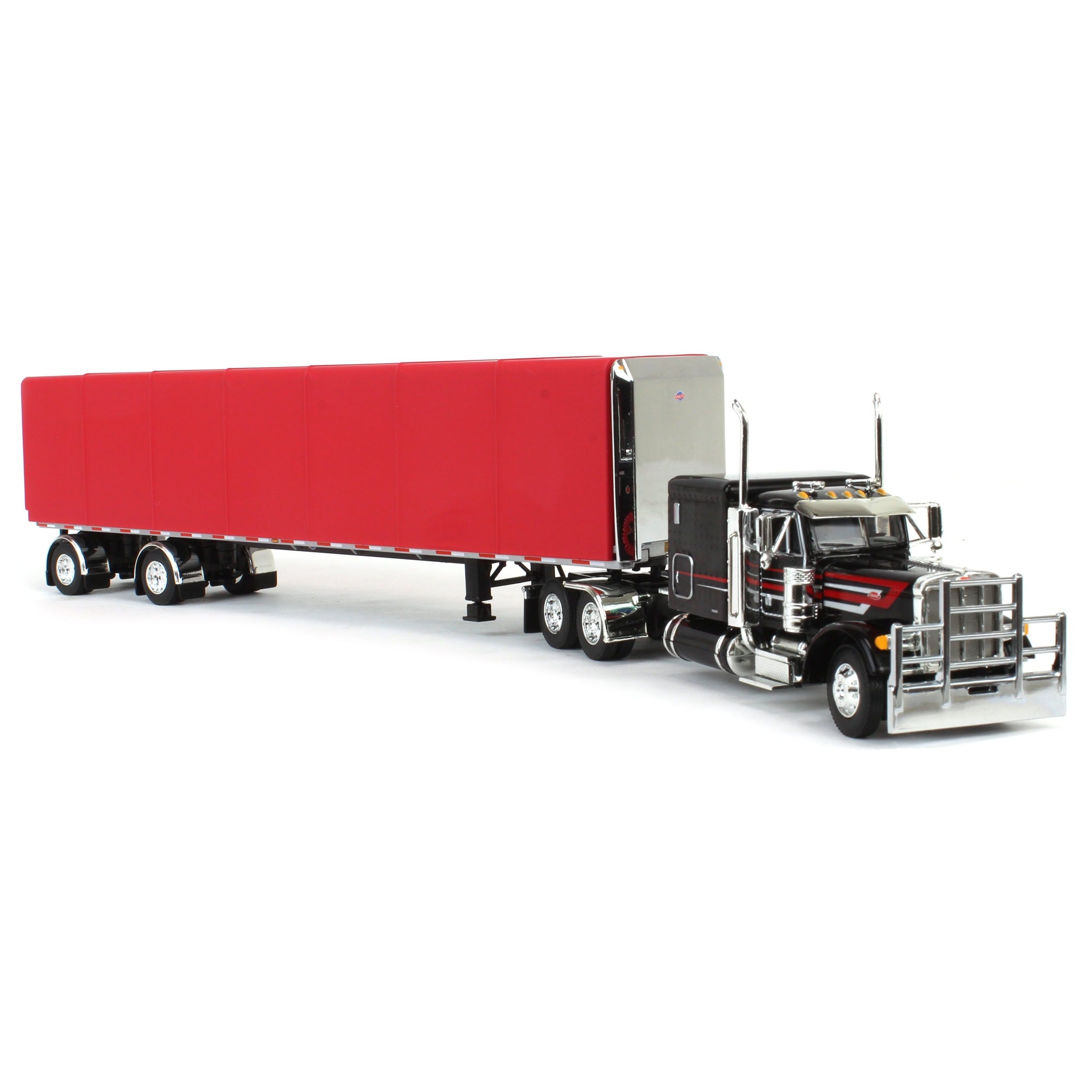 1/64 Black & Red Peterbilt 379 63in Flattop Sleeper with 53ft