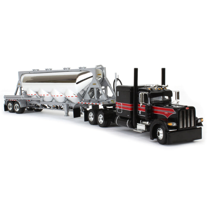 1/64 Black/Viper Red Peterbilt 389 with J&L Pneumatic Tank Trailer, DCP by First Gear