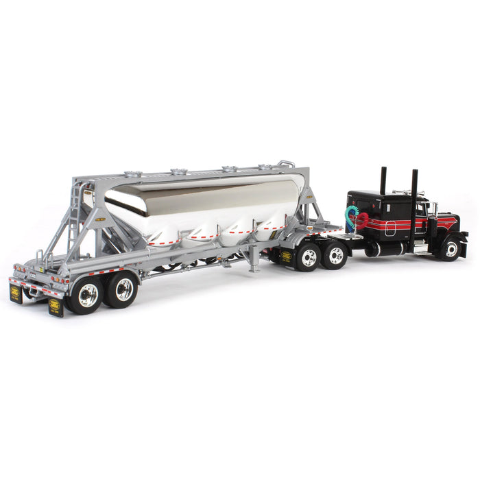 1/64 Black/Viper Red Peterbilt 389 with J&L Pneumatic Tank Trailer, DCP by First Gear