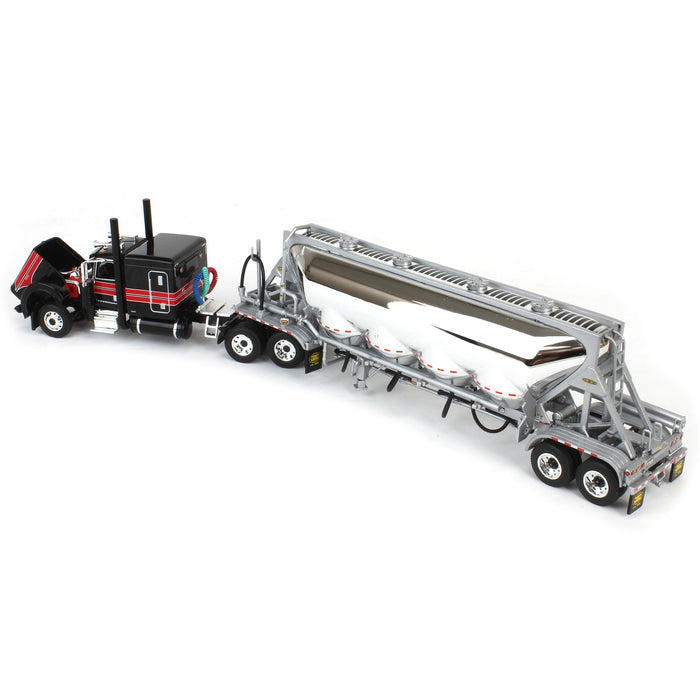 1/64 Black/Viper Red Peterbilt 389 with J&L Pneumatic Tank Trailer, DCP by First Gear