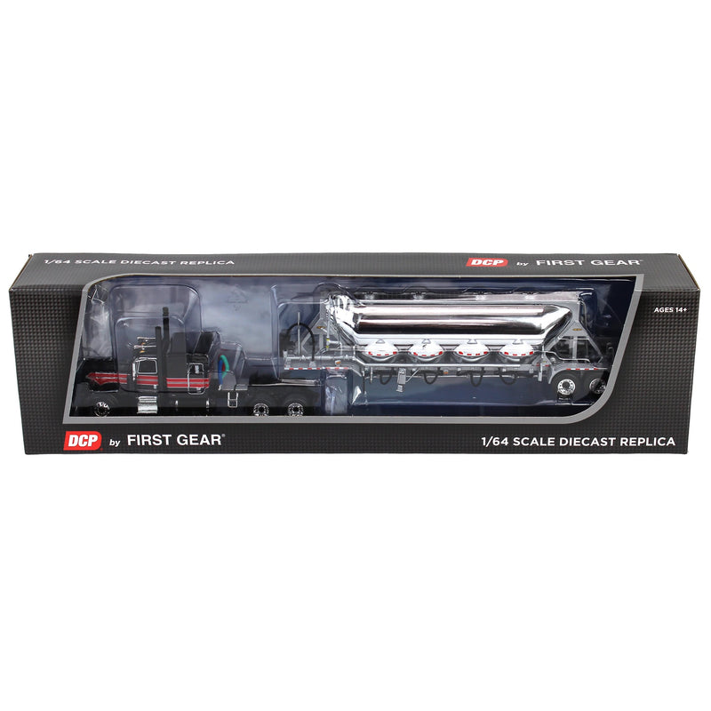 1/64 Black/Viper Red Peterbilt 389 with J&L Pneumatic Tank Trailer, DCP by First Gear