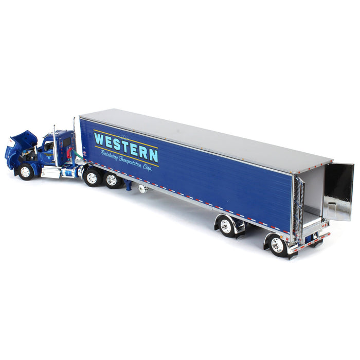 1/64 Kenworth W990 Day Cab with 53ft Utility Reefer Trailer, Western Distributing, DCP by First Gear