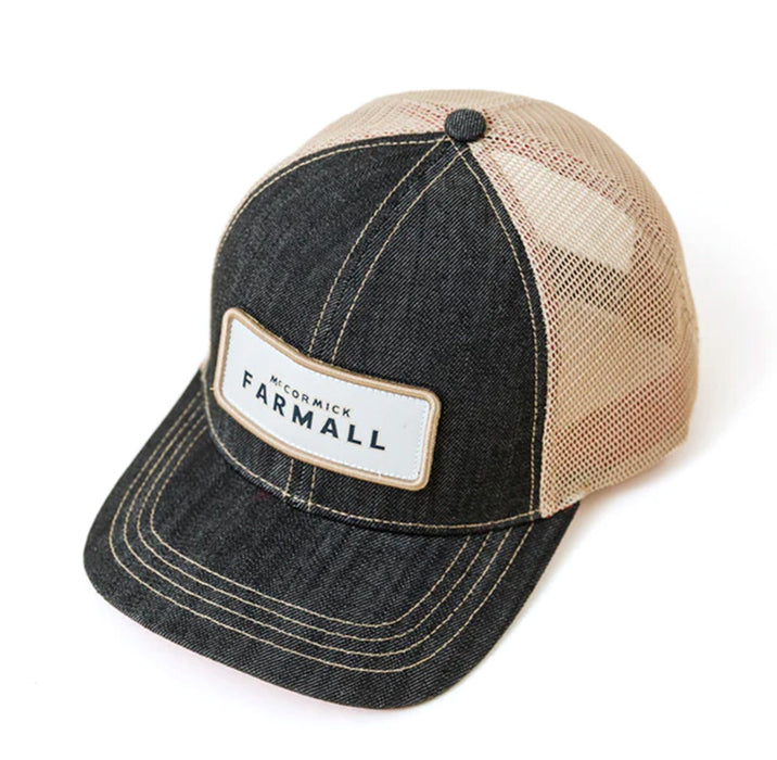 McCormick Farmall Black Denim Mesh Back Trucker Cap