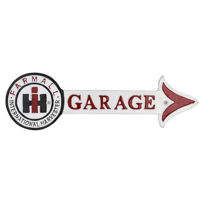 IH Farmall Cast Iron 17in x 5.5in Garage Arrow Sign