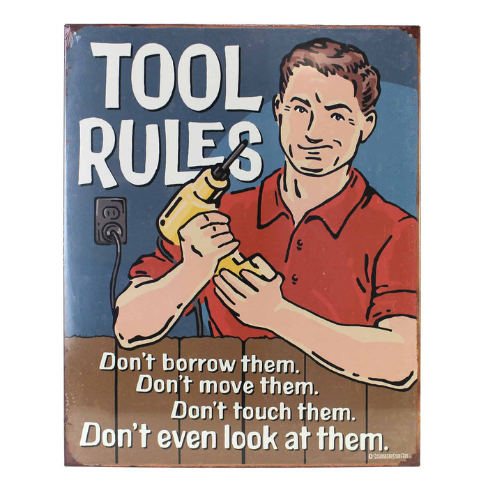 Tool Rules 12in x 18in Metal Tin Sign