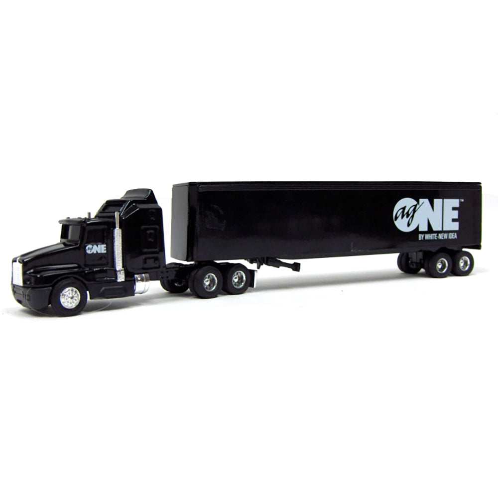 1/64 ERTL Black Kenworth T600A Semi Truck & Trailer, AG ONE by