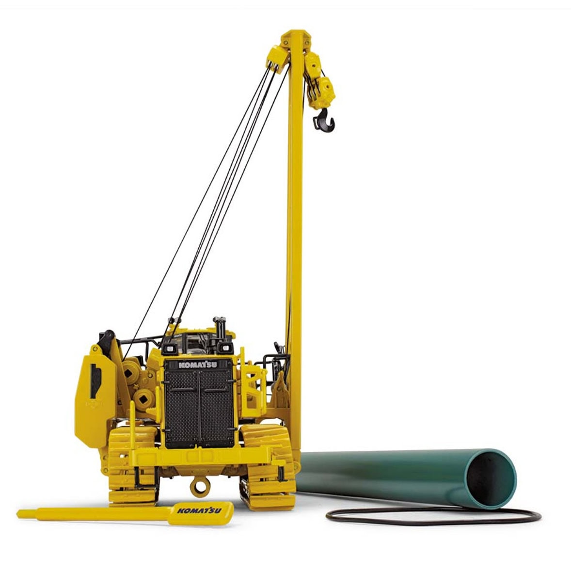 コマツ　D155CX-8 パイプレイヤー 1:50 1/50 Komatsu D155CX-8 with K170 Pipelayer — Outback Toys