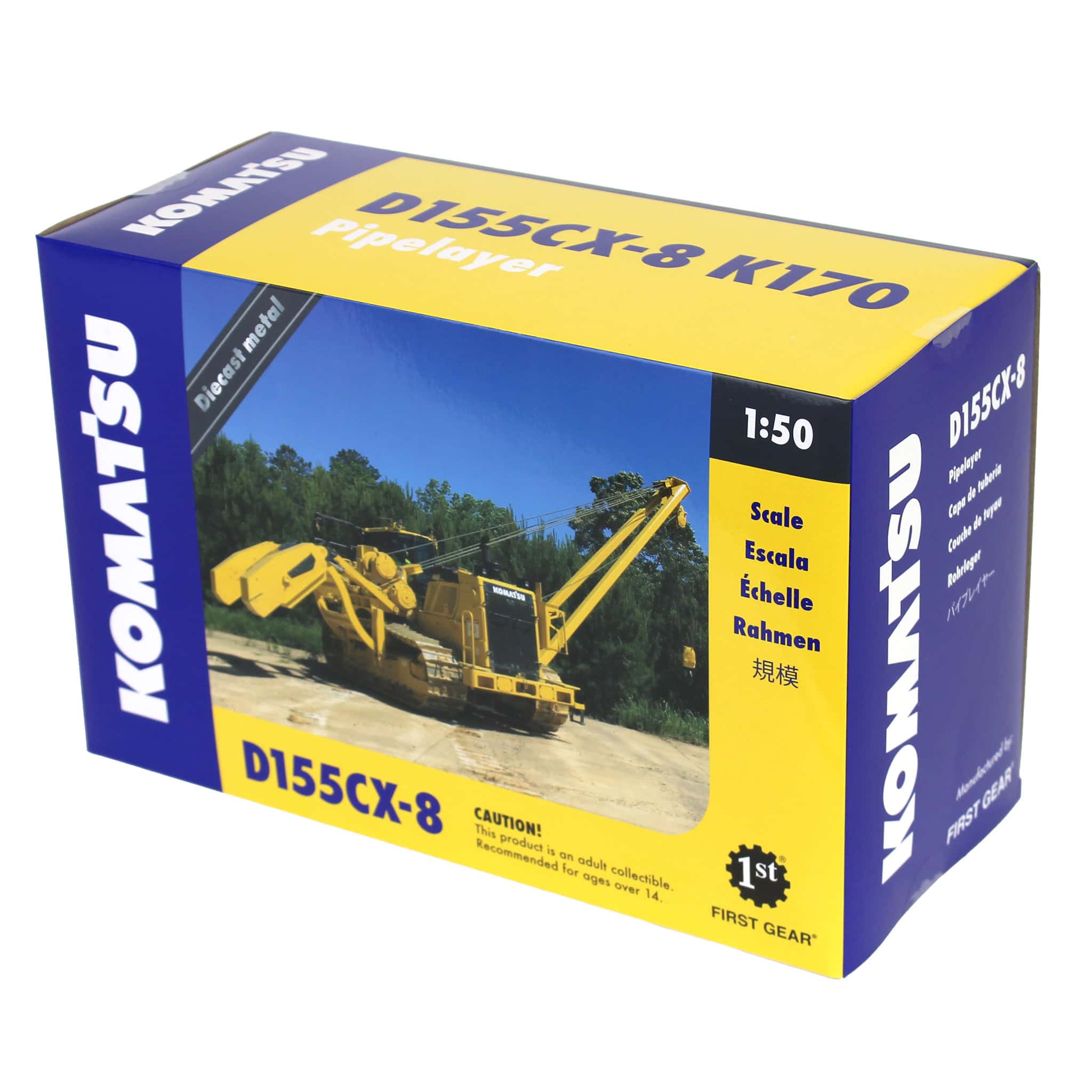 1/50 Komatsu D155CX-8 with K170 Pipelayer — Outback Toys