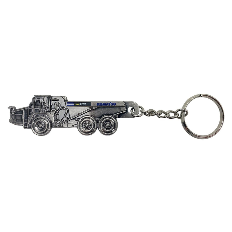Komatsu HM400 Dump Truck Embossed Metal Keychain