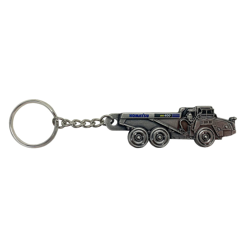 Komatsu HM400 Dump Truck Embossed Metal Keychain