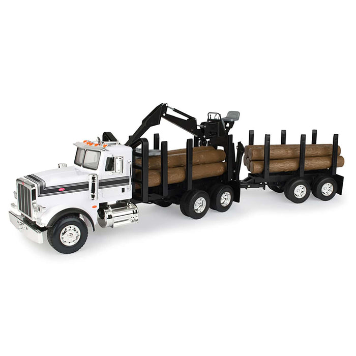 1/16 Big Farm Peterbilt Model 367 Log Truck with Pup Trailer and Logs