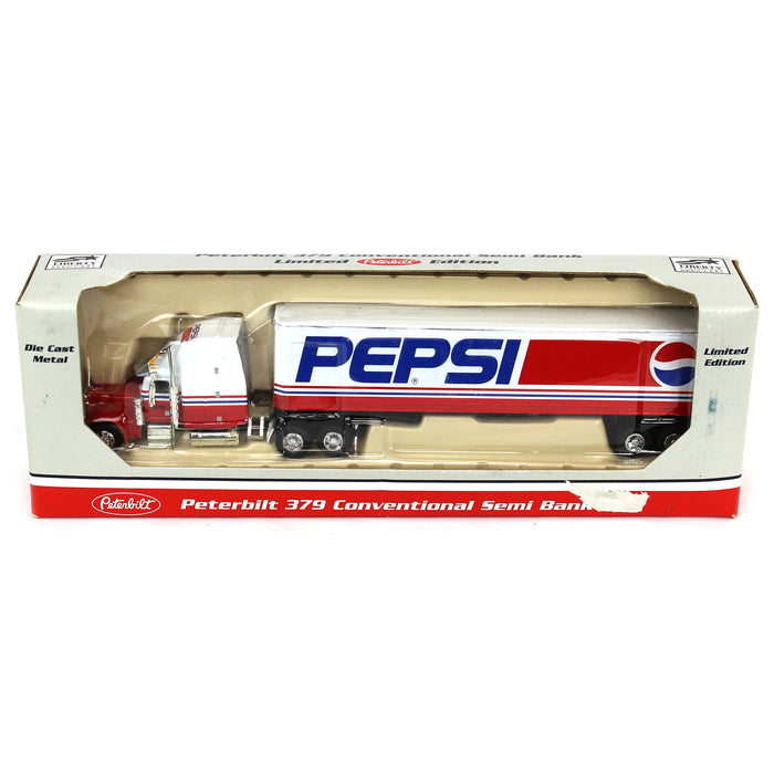 1/64 Peterbilt 379 Conventional Semi Bank with Pepsi Box Trailer
