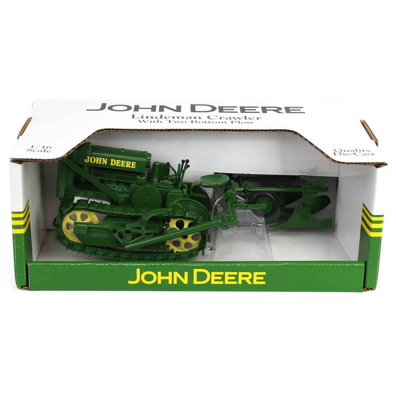 1/16 John Deere Lindeman Crawler on Steel Tracks with 2 Bottom Plow by SpecCast