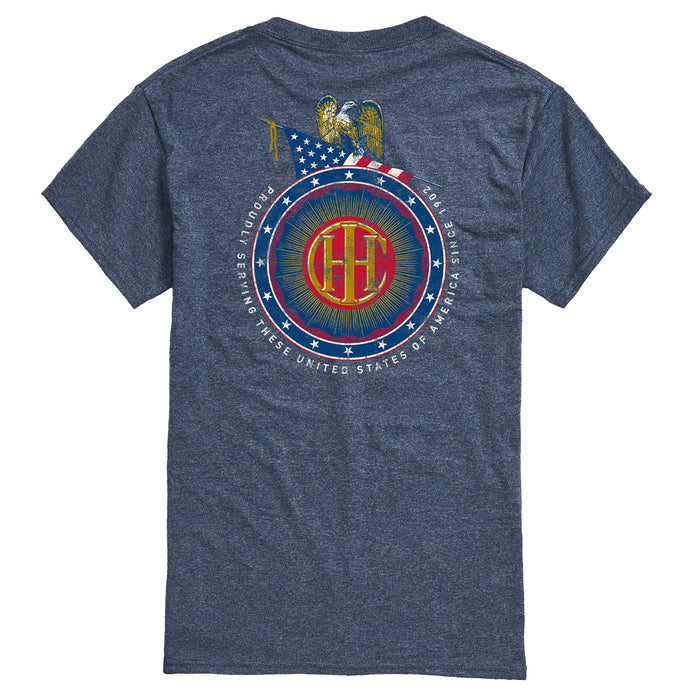 Adult IHC Circle Logo Proudly Serving Since 1902 Heather Blue Short Sleeve T-Shirt