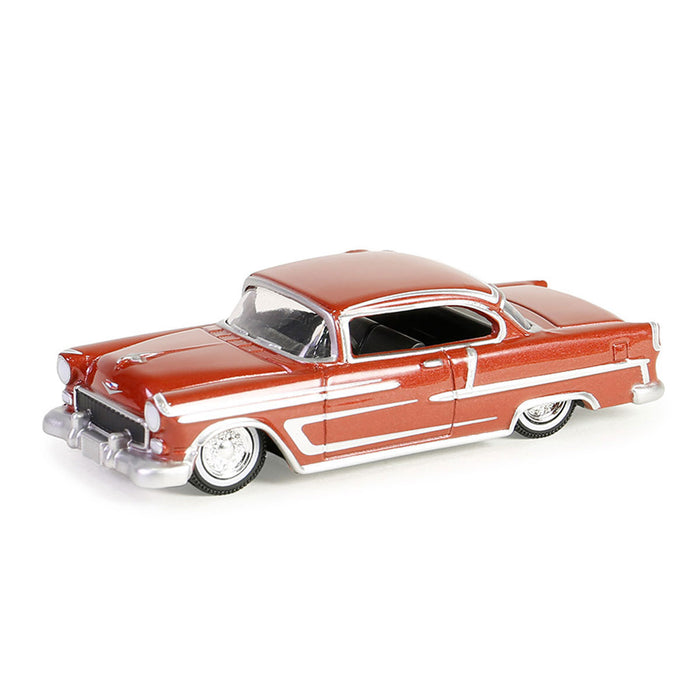 1/64 1955 Chevrolet Bel Air Lowrider, Red & Silver, California Lowriders Series 5