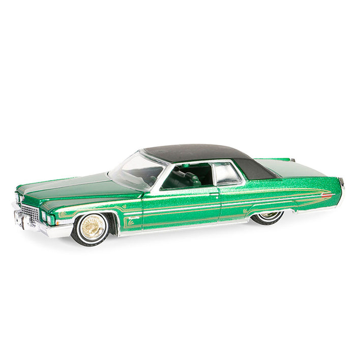 1/64 1971 Cadillac Coupe DeVille, Green & Gold, California Lowriders Series 5