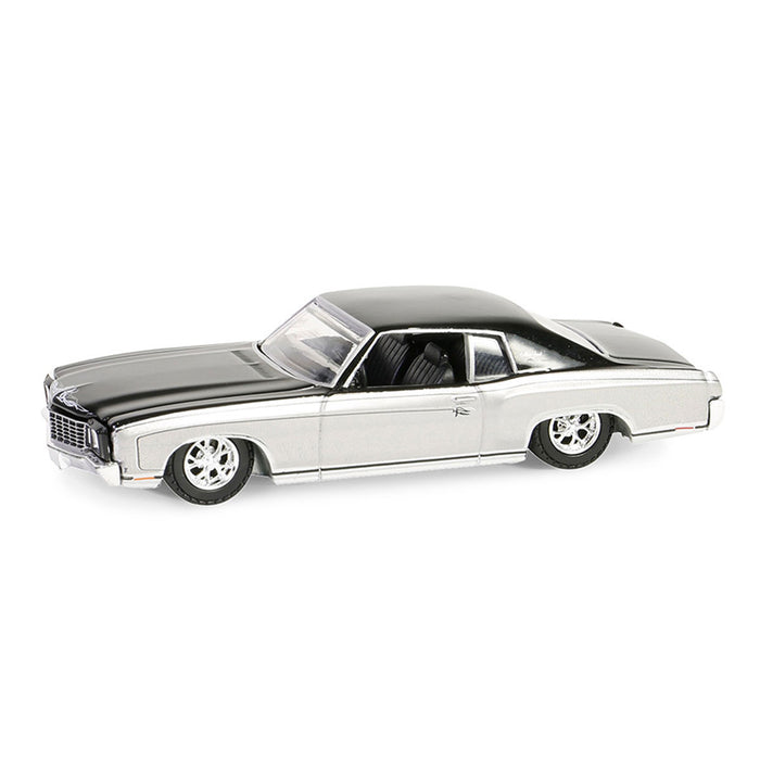 1/64 1972 Chevrolet Monte Carlo, Silver & Black, California Lowriders Series 5