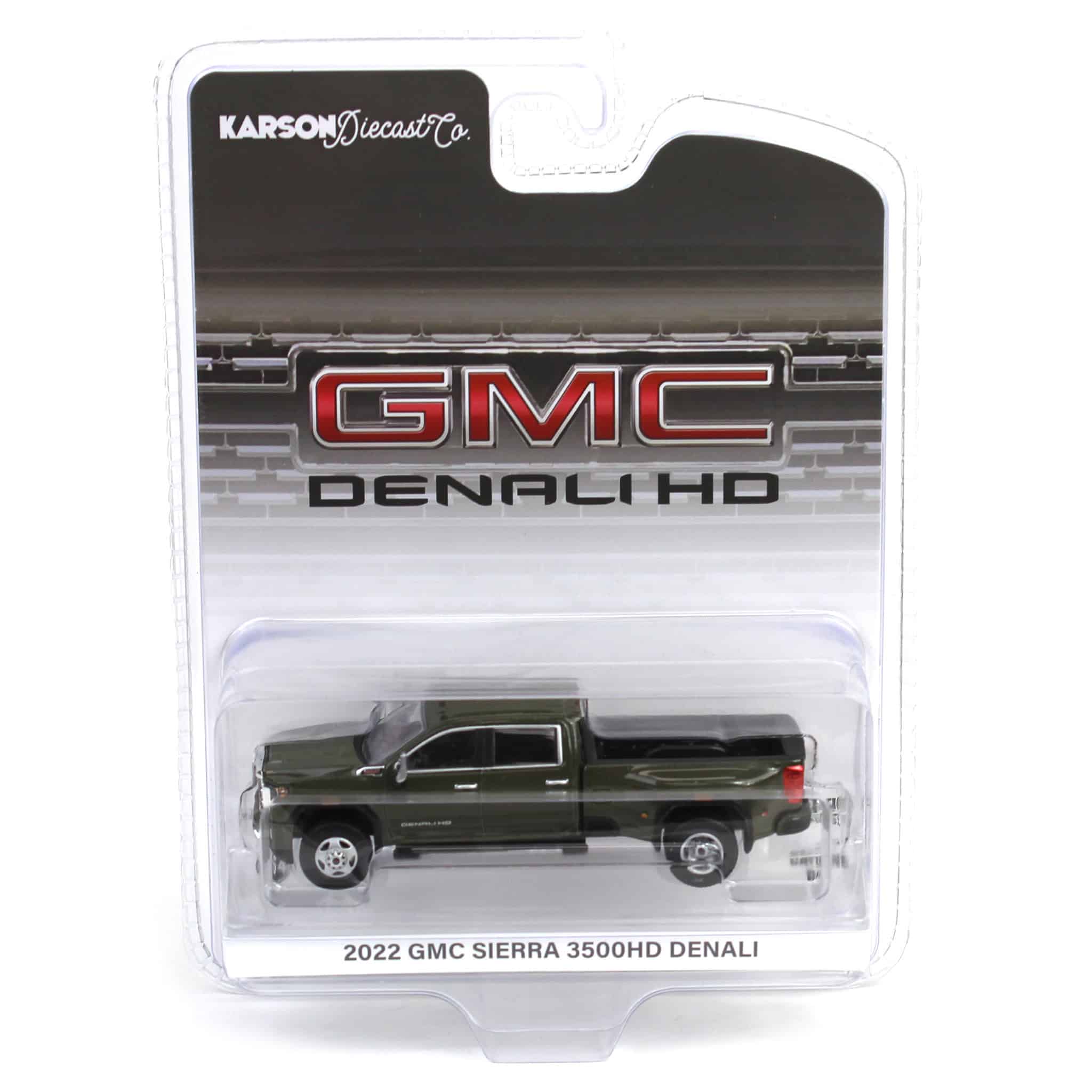 1/64 2022 GMC Sierra 3500 Denali Dually, Forest Metallic, Karson