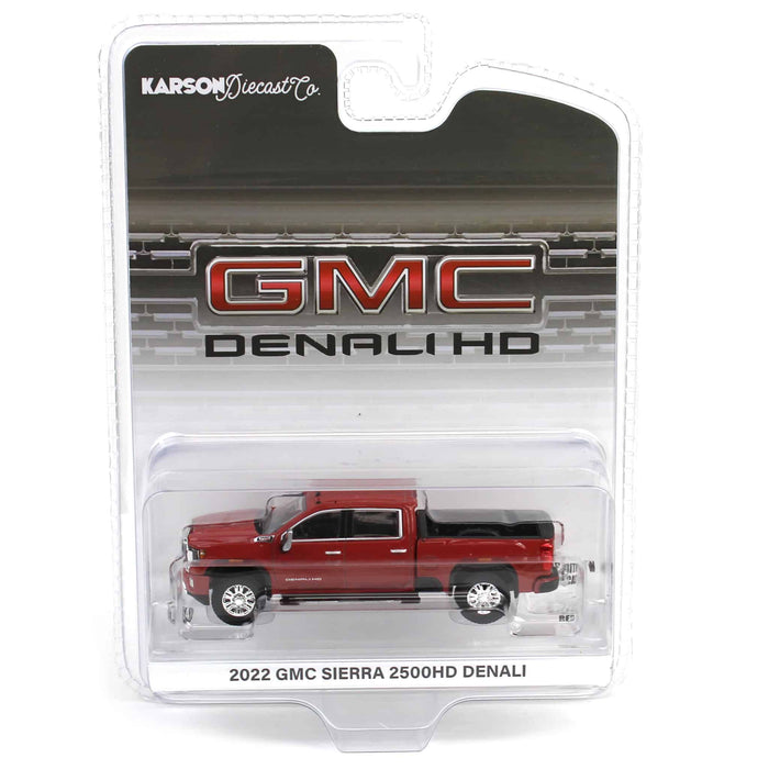 1/64 2022 GMC Sierra 2500 Denali, Cayenne Red, Karson Diecast Exclusive