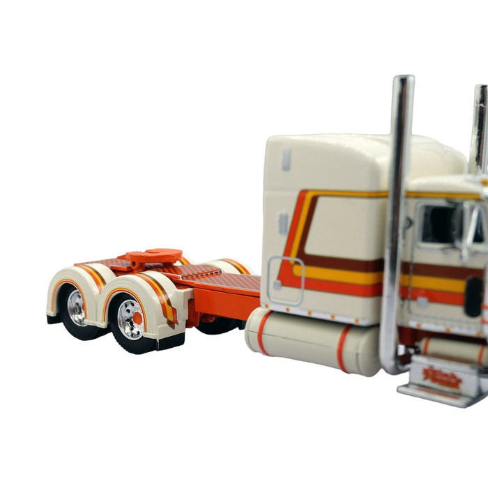 1/64 Cream & Orange Peterbilt 379 with Wilson Livestock Trailer, Kulak & Sons, DCP by First Gear