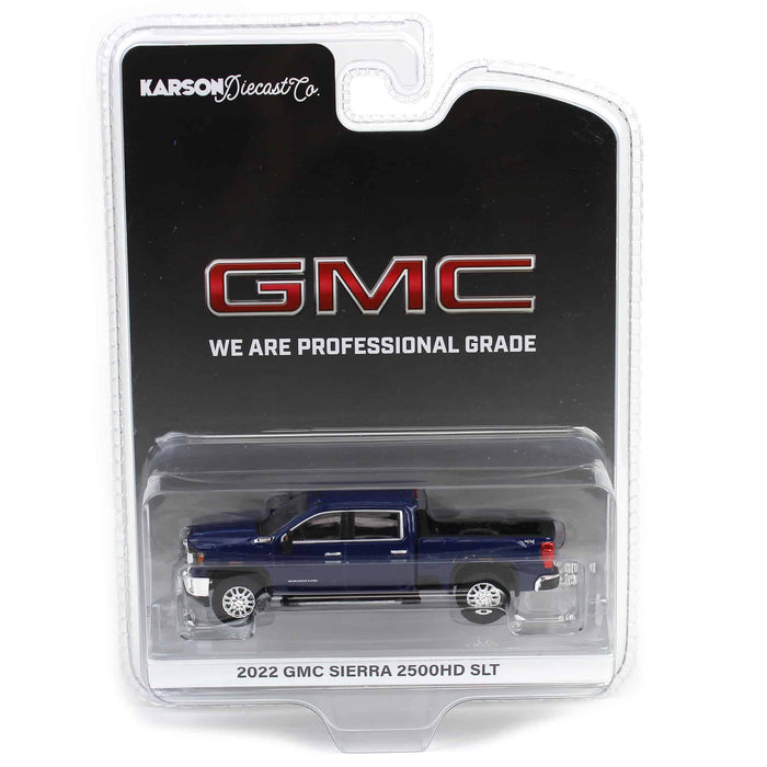 1/64 2022 GMC Sierra 2500HD SLT, Pacific Blue, Karson Diecast Exclusive