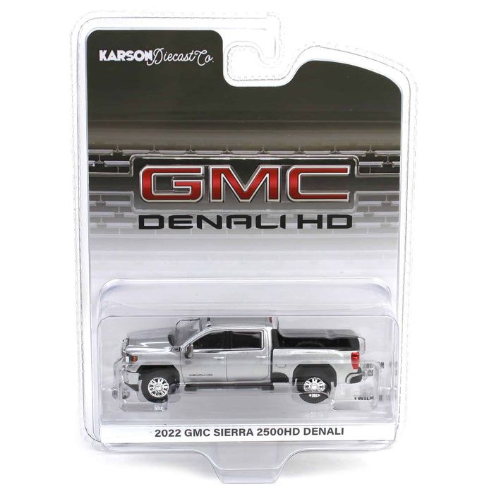 1/64 2022 GMC Sierra 2500 Denali, Quick Silver Metallic, Karson Diecast Exclusive