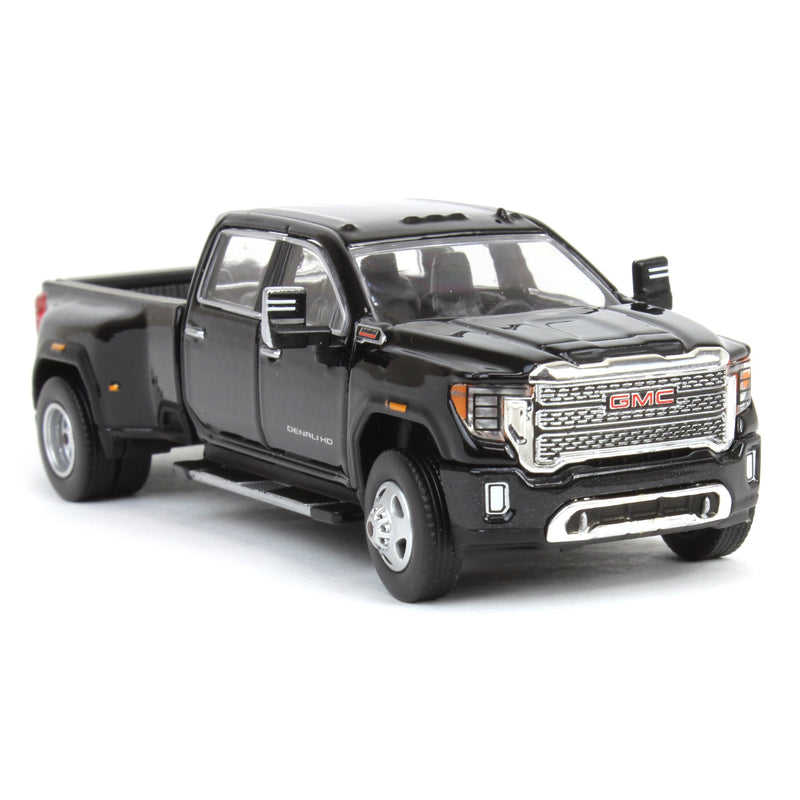 (B&D) 1/64 2022 GMC Sierra 3500 Denali Dually, Ebony Twilight Metallic, Karson Diecast Exclusive - Damaged Item