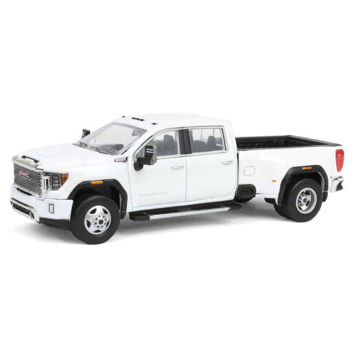 1/64 2022 GMC Sierra 3500 Denali Dually, White Frost, Karson Diecast Exclusive