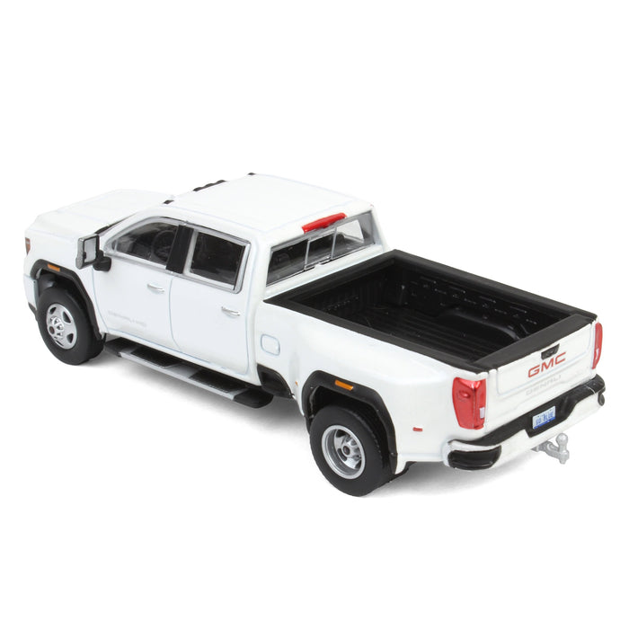 1/64 2022 GMC Sierra 3500 Denali Dually, White Frost, Karson Diecast Exclusive